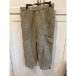 C&C California linen blend pant light green with pockets small casual